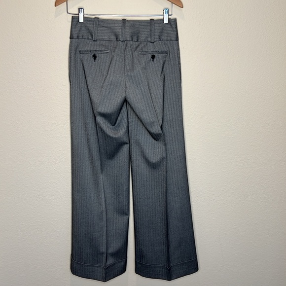 BCBG Gray Herringbone Wide Leg Trousers Sz 0 - Picture 4 of 7